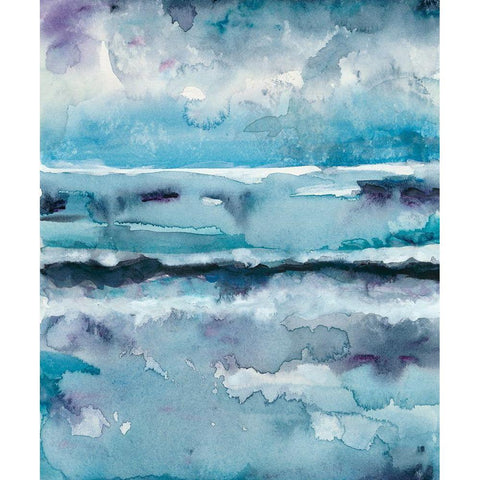 Blue Tide II White Modern Wood Framed Art Print by Zarris, Chariklia