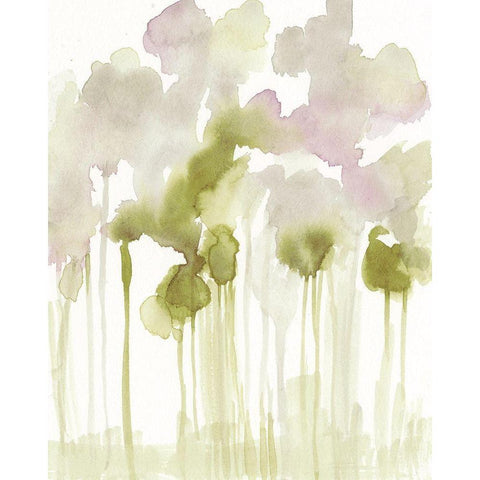 Aquarelle Forest I White Modern Wood Framed Art Print by Goldberger, Jennifer