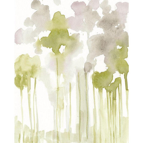 Aquarelle Forest II White Modern Wood Framed Art Print by Goldberger, Jennifer