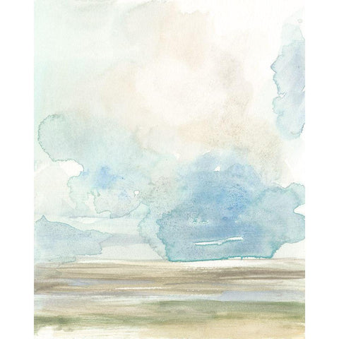 Clouds over the Marsh I White Modern Wood Framed Art Print by Goldberger, Jennifer