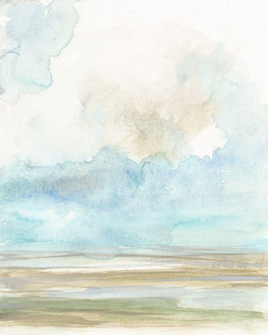 Clouds over the Marsh II White Modern Wood Framed Art Print with Double Matting by Goldberger, Jennifer