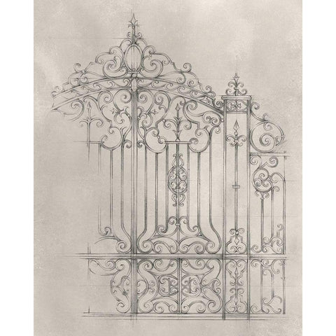 Iron Gate Design II White Modern Wood Framed Art Print by Harper, Ethan