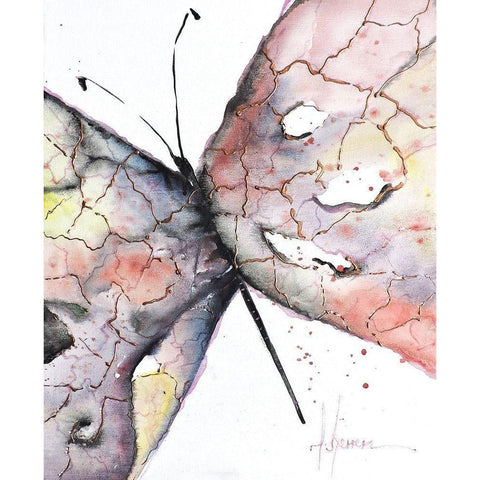 Mariposa I Gold Ornate Wood Framed Art Print with Double Matting by Herrera, Leticia