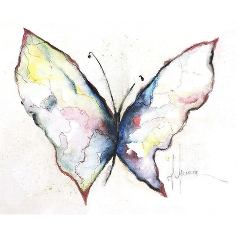 Mariposa II Black Modern Wood Framed Art Print by Herrera, Leticia