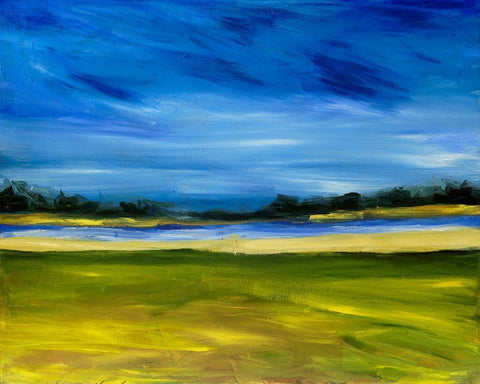 Bright Marsh III White Modern Wood Framed Art Print with Double Matting by Ferrell, Erin McGee