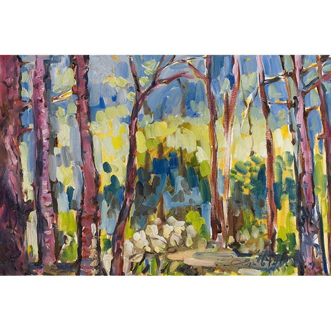 Brushy Treeline I Black Modern Wood Framed Art Print by Ferrell, Erin McGee