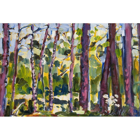 Brushy Treeline II Black Modern Wood Framed Art Print by Ferrell, Erin McGee
