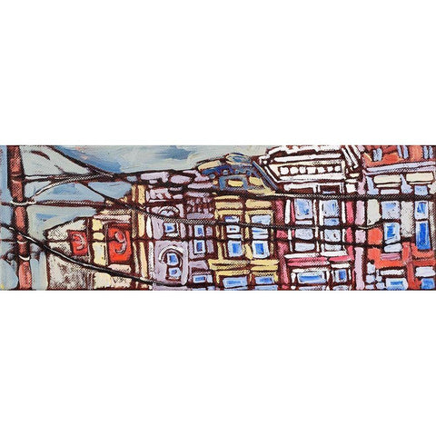 Urban Wires I Black Modern Wood Framed Art Print with Double Matting by Ferrell, Erin McGee