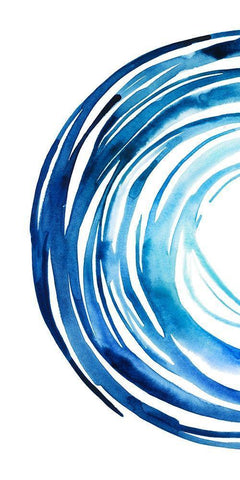 Blue Vortex I White Modern Wood Framed Art Print with Double Matting by Popp, Grace