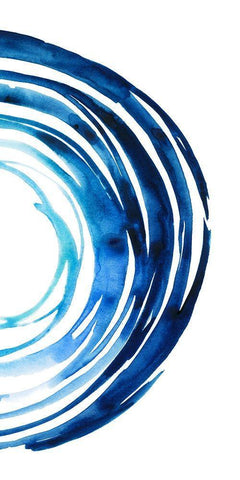 Blue Vortex II White Modern Wood Framed Art Print with Double Matting by Popp, Grace
