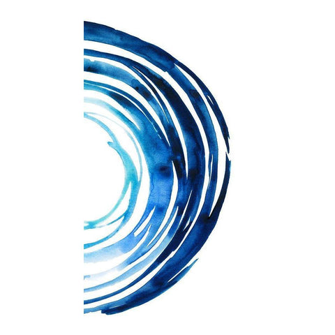 Blue Vortex II Black Modern Wood Framed Art Print with Double Matting by Popp, Grace