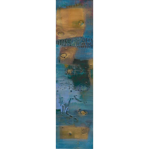 Reedy Blue I Gold Ornate Wood Framed Art Print with Double Matting by Jachimiec, Sue
