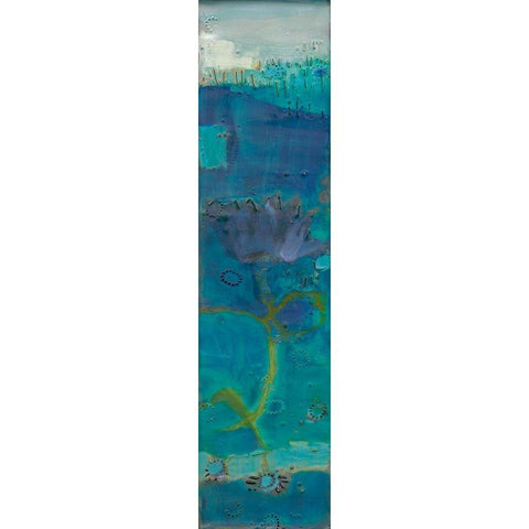 Reedy Blue III Black Modern Wood Framed Art Print by Jachimiec, Sue