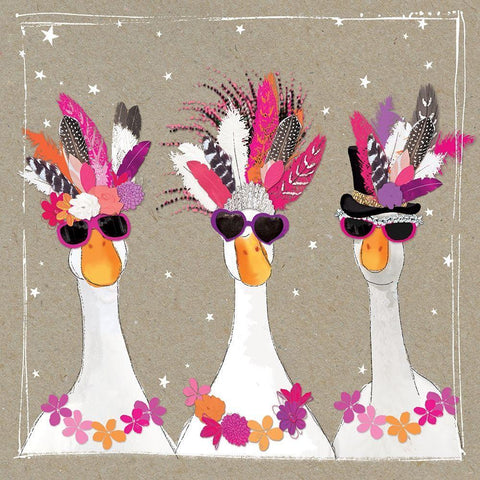 Fancy Pants Bird III White Modern Wood Framed Art Print with Double Matting by Gower, Hammond