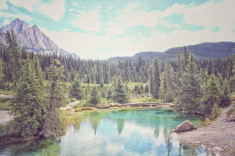 Banff IV White Modern Wood Framed Art Print with Double Matting by Guthrie, Jenna