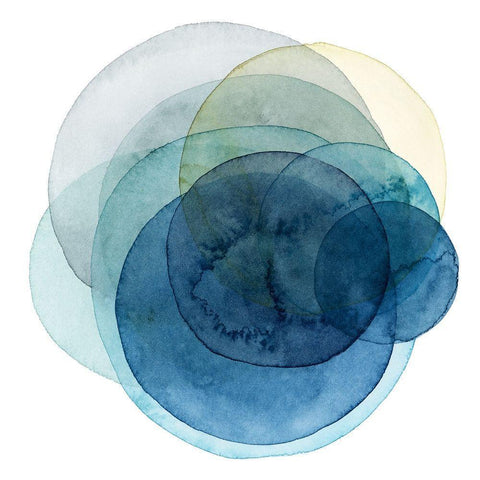 Evolving Planets I White Modern Wood Framed Art Print with Double Matting by Popp, Grace