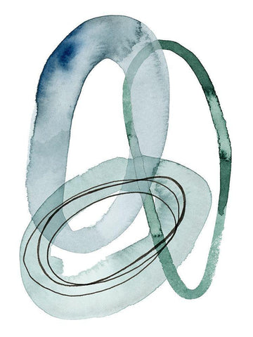 Looping Abstract IV White Modern Wood Framed Art Print with Double Matting by Popp, Grace