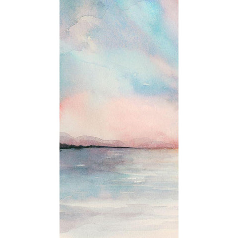 Sea Sunset Triptych I Black Modern Wood Framed Art Print by Popp, Grace