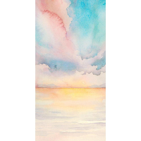 Sea Sunset Triptych II Black Modern Wood Framed Art Print by Popp, Grace