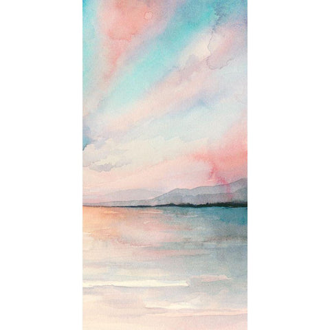 Sea Sunset Triptych III White Modern Wood Framed Art Print by Popp, Grace