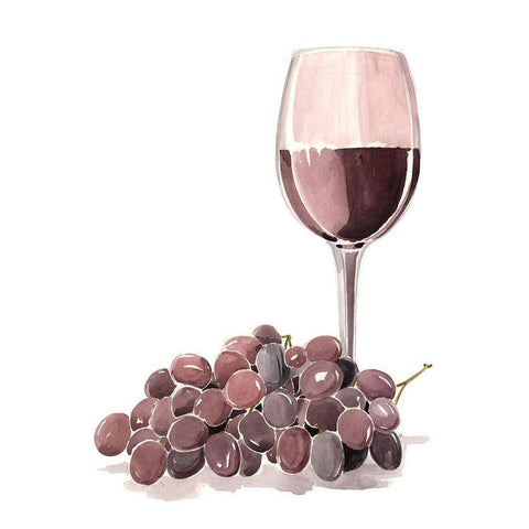 Wine Watercolor I Gold Ornate Wood Framed Art Print with Double Matting by Parker, Jennifer Paxton