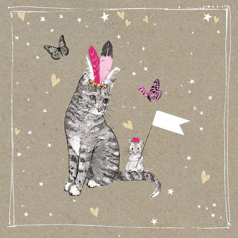 Fancypants Cats III White Modern Wood Framed Art Print with Double Matting by Gower, Hammond