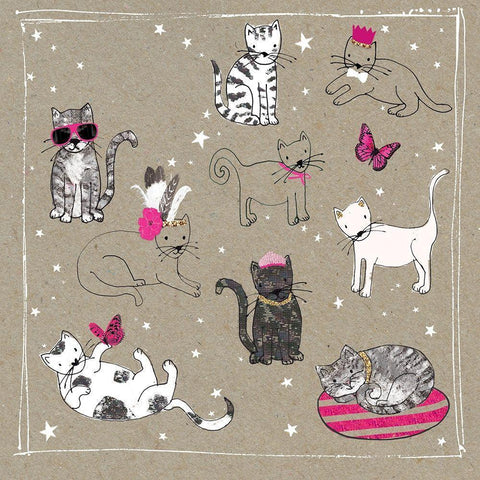 Fancypants Cats IV Black Modern Wood Framed Art Print with Double Matting by Gower, Hammond