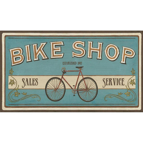 Custom Bike Shop I Gold Ornate Wood Framed Art Print with Double Matting by Vess, June Erica