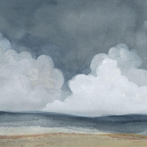 Cloud Landscape II White Modern Wood Framed Art Print with Double Matting by Scarvey, Emma