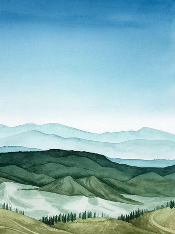 Crystal Landscape II White Modern Wood Framed Art Print with Double Matting by Popp, Grace