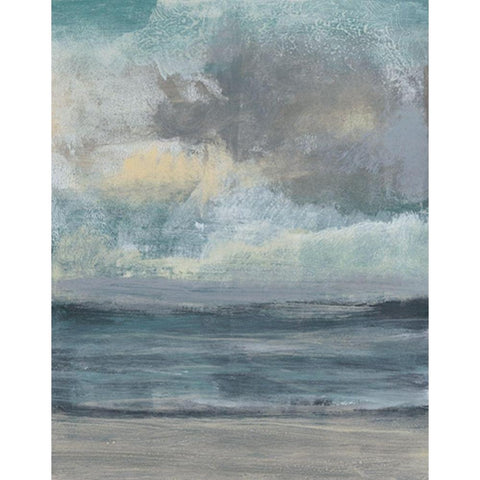 Beach Rise I White Modern Wood Framed Art Print by Goldberger, Jennifer