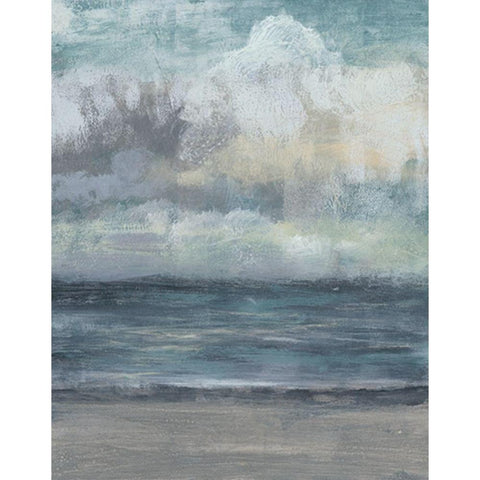 Beach Rise II Black Modern Wood Framed Art Print with Double Matting by Goldberger, Jennifer