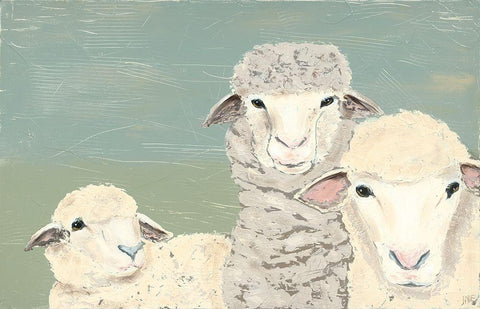Bashful Sheep II Black Ornate Wood Framed Art Print with Double Matting by Reynolds, Jade