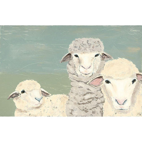 Bashful Sheep II White Modern Wood Framed Art Print by Reynolds, Jade