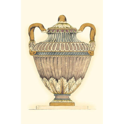 Dusty Urn Sketch I White Modern Wood Framed Art Print by Goldberger, Jennifer