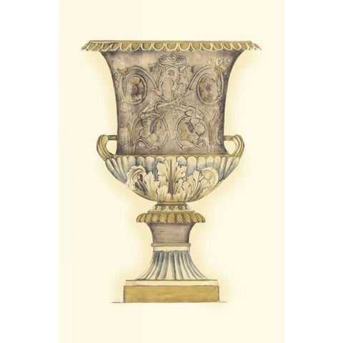 Dusty Urn Sketch III Gold Ornate Wood Framed Art Print with Double Matting by Goldberger, Jennifer