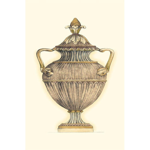 Dusty Urn Sketch IV White Modern Wood Framed Art Print by Goldberger, Jennifer