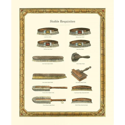 Stable Requisites Gold Ornate Wood Framed Art Print with Double Matting by Vision Studio