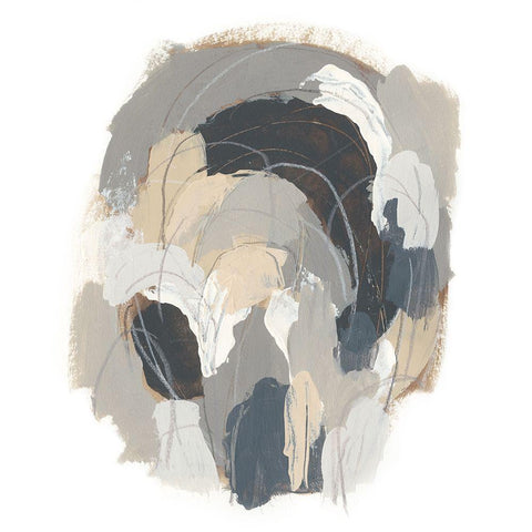 Neutral Vortex I Black Ornate Wood Framed Art Print with Double Matting by Vess, June Erica