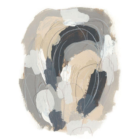 Neutral Vortex III White Modern Wood Framed Art Print by Vess, June Erica