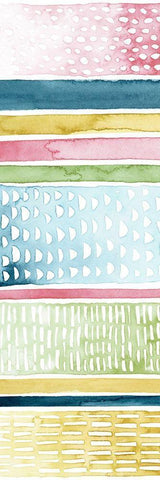 Pastel Strata I White Modern Wood Framed Art Print with Double Matting by Popp, Grace