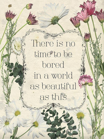 Pressed Floral Quote I White Modern Wood Framed Art Print with Double Matting by Popp, Grace
