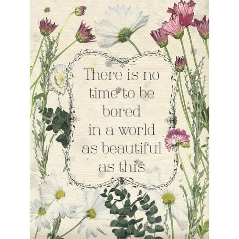 Pressed Floral Quote I Black Modern Wood Framed Art Print by Popp, Grace