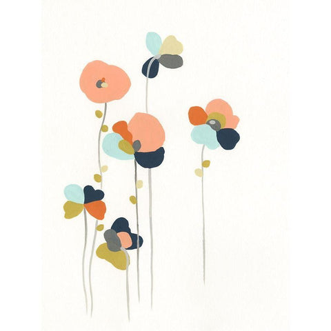 Modular Bouquet I Black Modern Wood Framed Art Print with Double Matting by Vess, June Erica