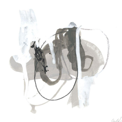 Gray Scale V Black Modern Wood Framed Art Print by Vess, June Erica