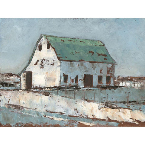 Plein Air Barn II Gold Ornate Wood Framed Art Print with Double Matting by Harper, Ethan