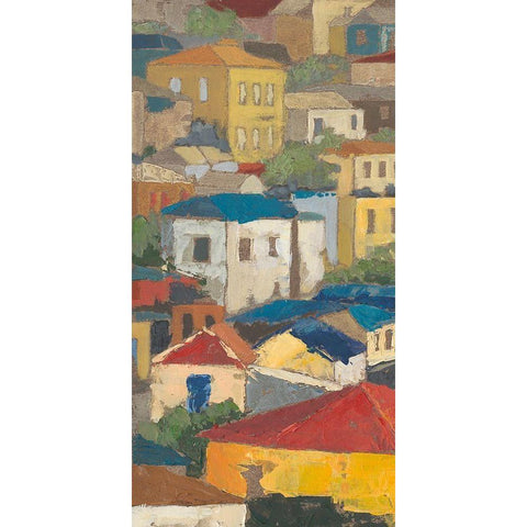 Primary Rooftops I Black Modern Wood Framed Art Print with Double Matting by Meagher, Megan