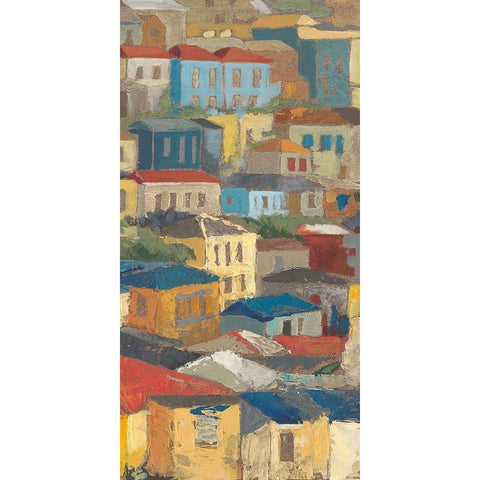 Primary Rooftops II White Modern Wood Framed Art Print by Meagher, Megan