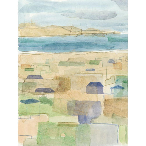 Mediterranean Coast I White Modern Wood Framed Art Print by Meagher, Megan