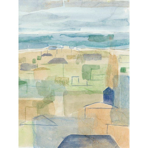 Mediterranean Coast II White Modern Wood Framed Art Print by Meagher, Megan